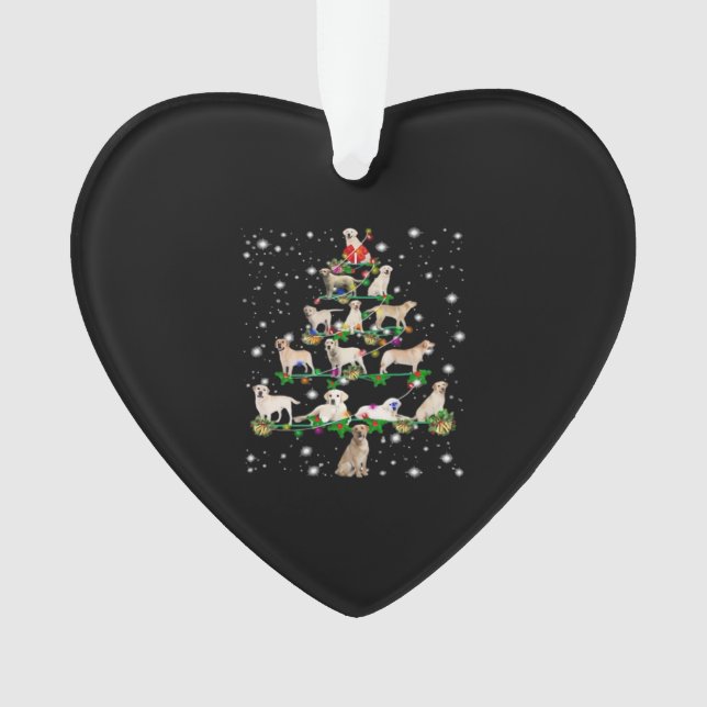 Ornamento Funny Labrador Retriever Christmas Tree Classic T- (Frente)