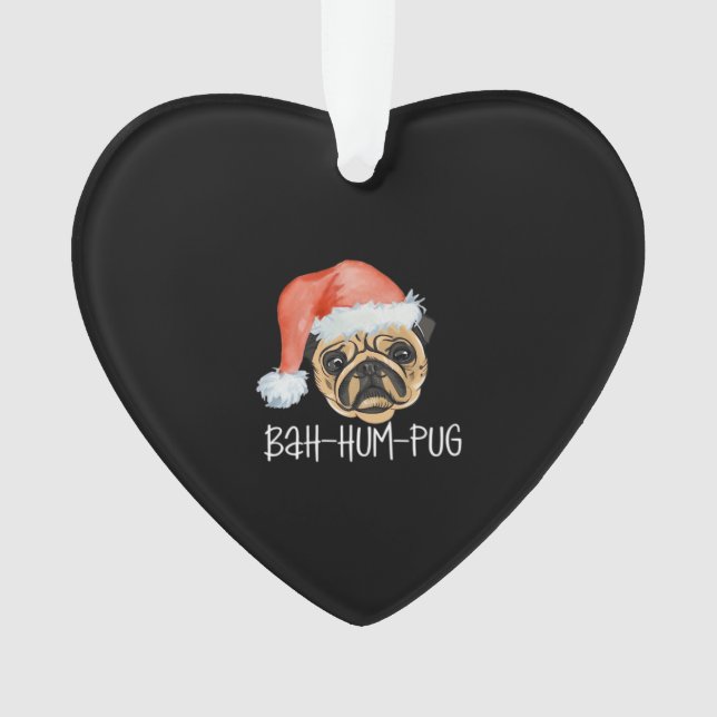 Ornamento Funny Pug Christmas Dog Mom Dad Pajamas Oversized  (Frente)