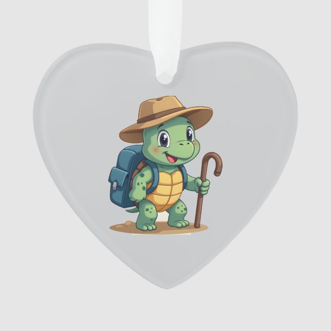 Ornamento Funny Turtle Hiking Graphic Camping Lover Adventur (Frente)
