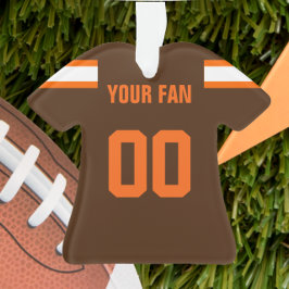 Ornamento Futebol Brown, Orange & White Jersey Ornament