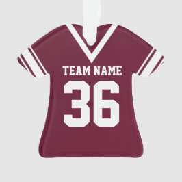 Ornamento Futebol Jersey Burgundy Uniform com Foto