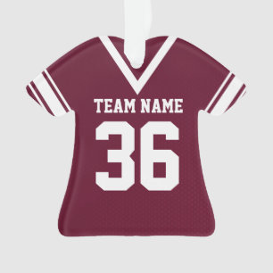 Ornamento Futebol Jersey Burgundy Uniform com Foto