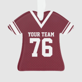 Ornamento Futebol Jersey Maroon e White Ornament