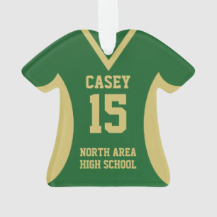 Ornamento Futebol Sports Jersey Green e Dourado