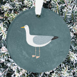Ornamento Gaivota<br><div class="desc">Uma gaivota atada ao fundo do oceano verde. Perfeito para aqueles que amam pássaros sassos e a costa.</div>