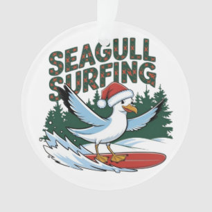 Ornamento Gaivota Surfista de Inverno, Gaivota de Natal