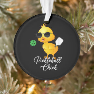 Ornamento Galinha de Pickleball Engraçado Pickleball