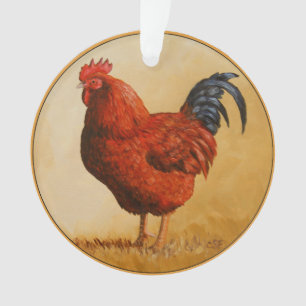Ornamento Galinha Rhode Island Red Rooster