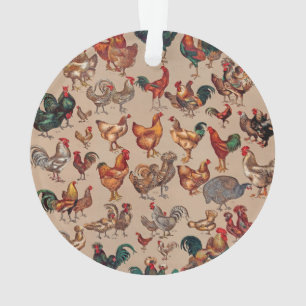 Ornamento Galo Fazenda Galinha Aves de capoeira