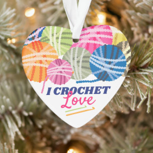 Ornamento Ganchos de crochê de Yarn adoram Natal personaliz