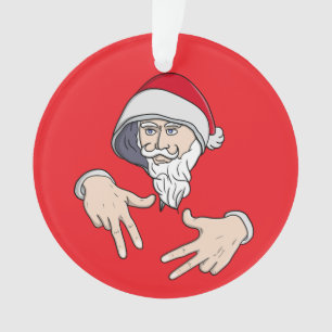 Ornamento Gangsta legal Hip Hop Hand Rap Santa Claus