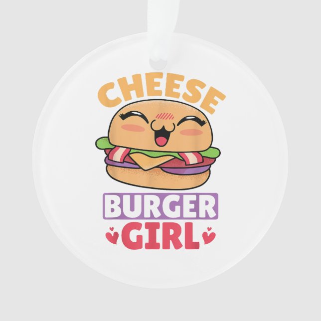 Ornamento Garota Cheeseburger, Mulheres Hamburger e Cheesebu (Frente)