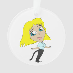 Ornamento garota chibi com cauda