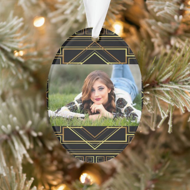 Ornamento gatby black and gold geométrico (Árvore)