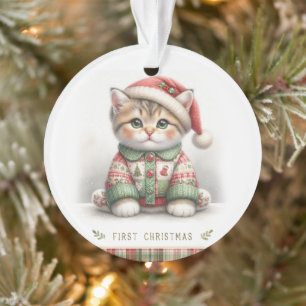 Ornamento Gatinho Aconchegante em Suéter de Festa