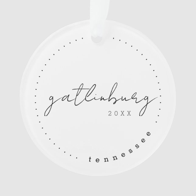 Ornamento Gatlingburg, Tennessee Viagem Estados Unidos Simpl (Frente)