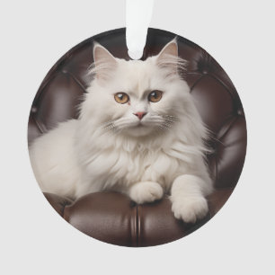 Ornamento Gato branco majestoso
