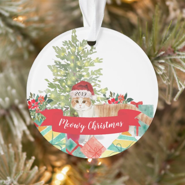 Ornamento Gato de Dobra escocesa de Natal (Árvore)