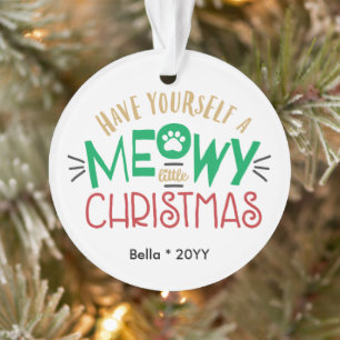 Ornamento Gato de Estimação Tem um Natalzinho Meigo Vermelho