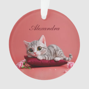Ornamento Gato de janeiro bonito com cravos