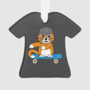 Ornamento Gato de Laranja Cachorro em Cartoon