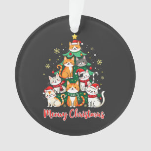 Ornamento Gato de Natal Gatinho Amante de Gatos Engraçado Ca