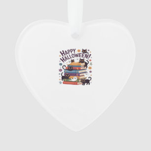 Ornamento Gato Fantasma Leitores de Livros Presentes Hallowe