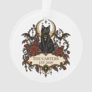 Ornamento Gato Gótico de Halloween de Alcovita Familiar Pers