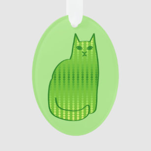 Ornamento Gato moderno do século médio, Limão e Emerald Gree
