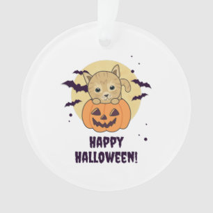 Ornamento Gato Na Abóbora Gatos Doce Feliz Dia das Bruxas