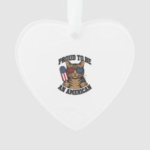 Ornamento Gato Patriótico Orgulhoso por Ser Americano Vetor