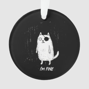 Ornamento Gato Pirata – Arte Minimalista Divertida de Gatos
