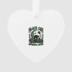 Ornamento Gato Preto Amor Especial Haloween Lua Crescente Gh