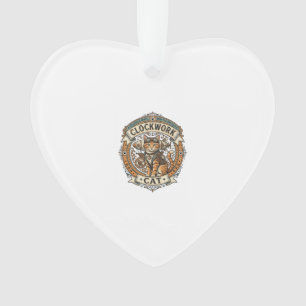 Ornamento Gato Relógio Gato Steampunk Antigo Arte Vetorial S