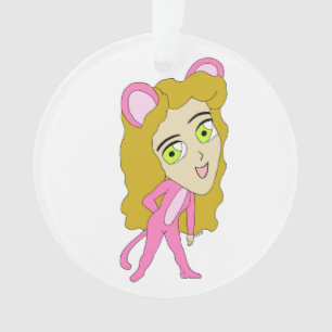 Ornamento gato rosa