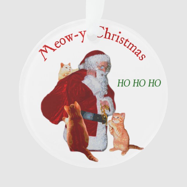 Ornamento Gatos e Papais noeis (Frente)