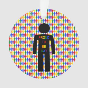Ornamento Gay LGBTQ Homem Silhuette e Rainbow Men