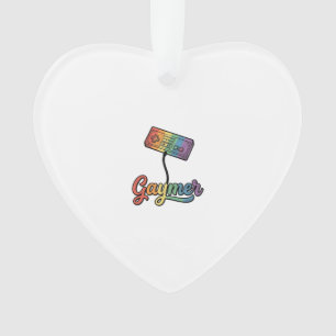Ornamento Gaymer Rainbow Gamer Vector Camisa Design_1
