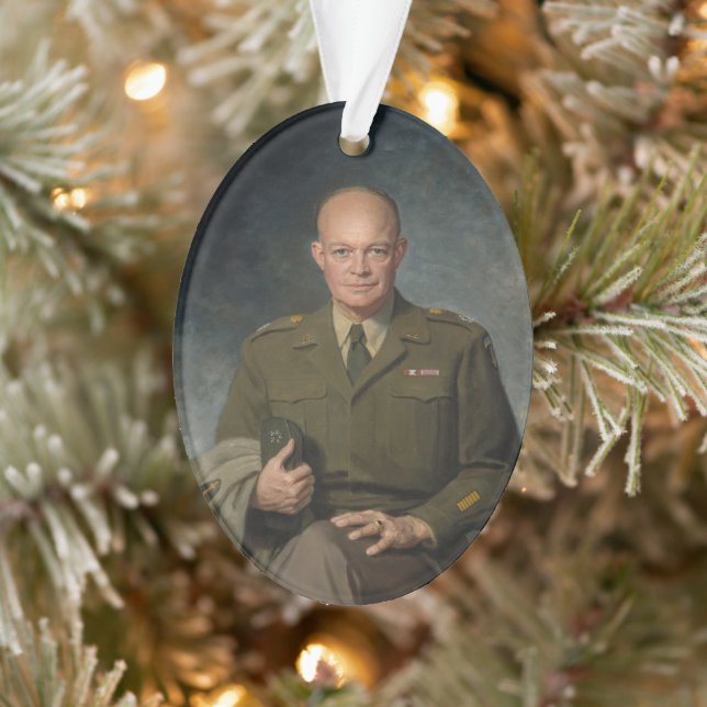 Ornamento General Dwight Eisenhower 5 Star - Retrato Pintado (Árvore)