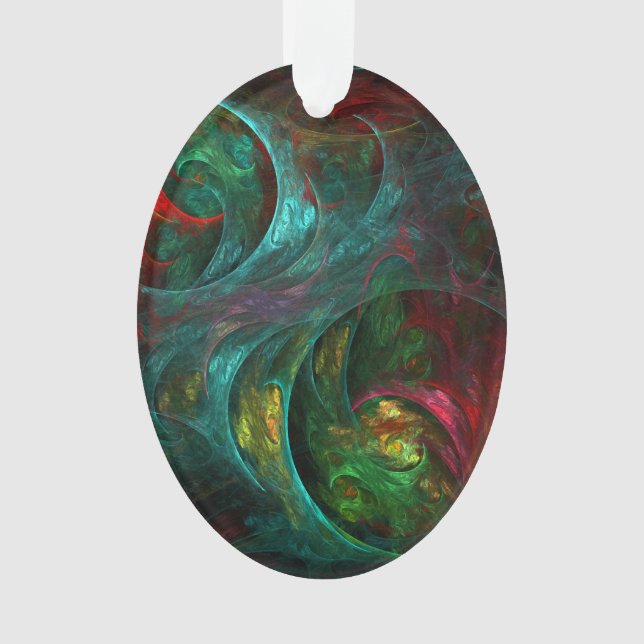 Ornamento Gênesis Nova Abstrato Art - Oval acrílico (Frente)