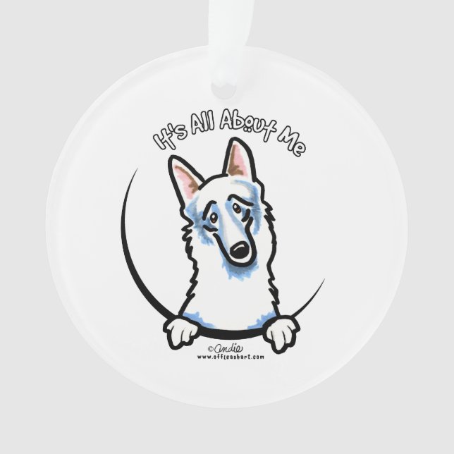 Ornamento German shepherd Branco IAAM (Frente)