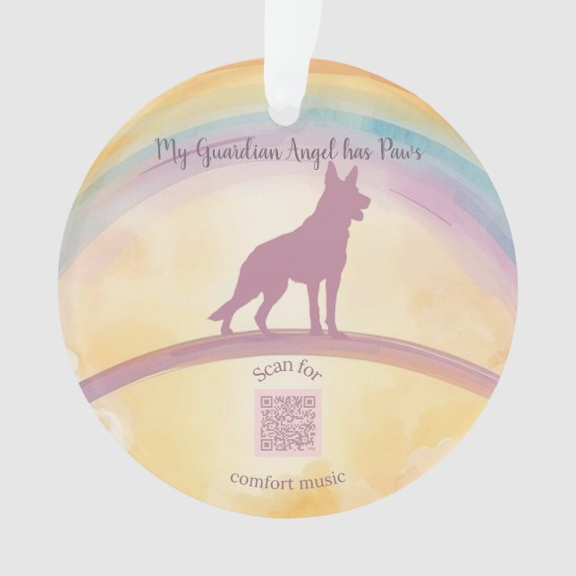 Ornamento German Shepherd Rainbow Bridge Ornament with Music (Frente)
