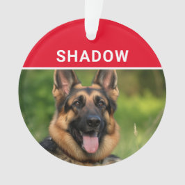 Ornamento German Shepherd with Dog's Name Photo Christmas