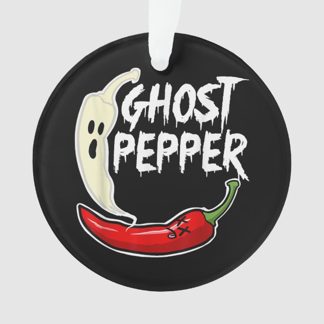 Ornamento Ghost Pepper Funny Spicy Hot Halloween Peppe (Frente)