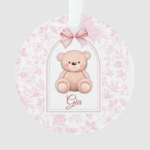 Ornamento Gia Design de Enfermeiro de Urso Rosa Personaliz