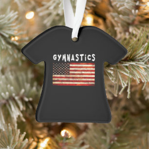 Ornamento Ginástica Grunge Americana Bandeira EUA