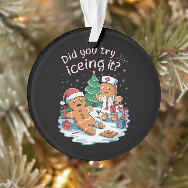 Ornamento Gingerbird Man Cookie Ugly Sweater Oh Snap Xmas (Árvore)