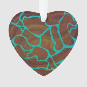 Ornamento Giraffe Brown e Teal Impressão