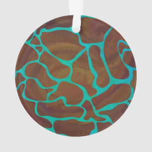 Ornamento Giraffe Brown e Teal Impressão