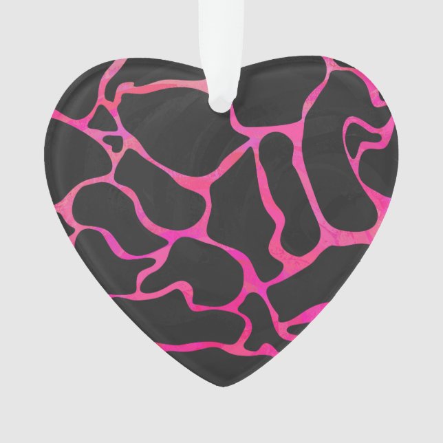 Ornamento Giraffe Hot Pink e Impressão preto (Frente)